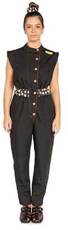 Artero Palermo Professioneller Overall für Hundefriseur, Uni, schwarz, leicht, atmungsaktiv, wasserdicht und Haarschnitt, bequeme Passform, ergonomische Passform (L)