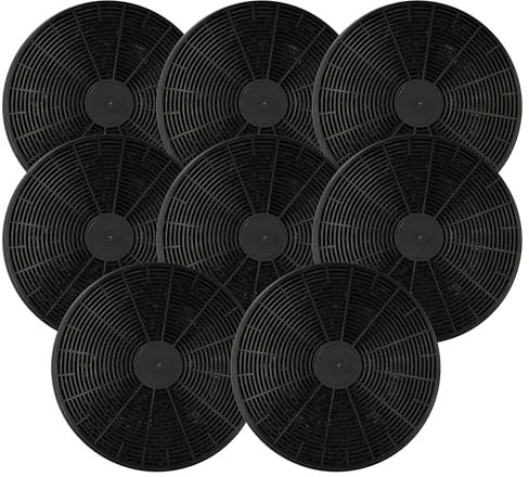 vhbw 8x Activated Carbon Filter compatible with Hanseatic 277407, SY-103B3-P2-600, SY-103B3-P2-C3-900 Extractor Hood - 17.5 cm