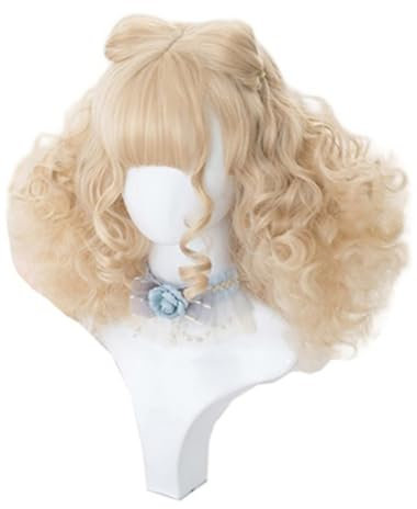 Viktorianische Tea Party Perücke Vintage Kurze Bob Puppe Locken Haar Harajuku Lolita Synthetische Haarteil Kawaii Perücke