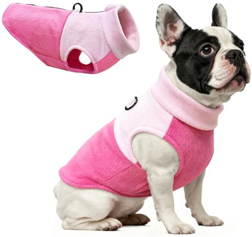 Oslueidy Hundemantel Fleece Hunde Jacken Hund warme Mäntel Winter Haustier Kleidung Hoodies Pullover Jumpsuit Hund Schnee Outfits Weste für kleine mittlere große Hunde XS-XXL (Rose, XS)