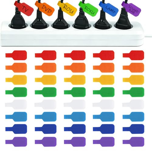 80 Pezzi Etichette per Cavi | Etichette Cavi in Nylon Etichette Multicolori Scrivibili per Gestione Identificazione dei Cavi