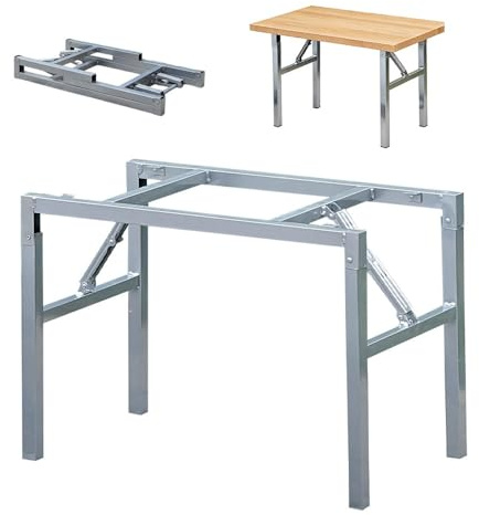 GJPXFR Pied De Table Réglable Cadre De Bureau Pieds De Meuble en Métal Industriels, Base De Support pour Plateau en Bois, Table À Manger, Table De Café(Silver,85x39x80cm)
