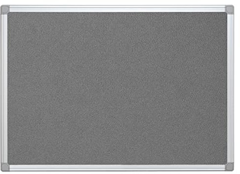 Q-Connect Aluminium Frame Felt Noticeboard with Fixing Kit 900x600mm Grey