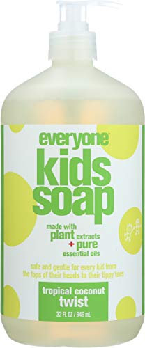 EO Products Tropical Coconut Twist Kids Soap 32 EO 3 In 1 Everyone Soap: Shower Gel, Bubble Bath, Shampoo, 32fl oz