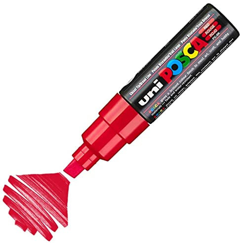 Uni Posca Marker PC-8K Paint Glass Pen Broad Chisel Tip 8.00mm Red