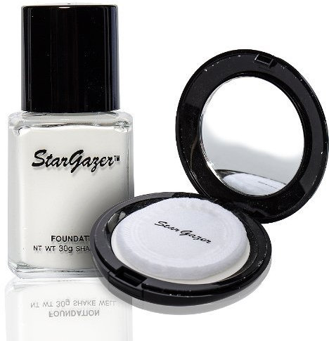 Stargazer Liquid Foundation Makeup und Pressed Powder Puder (Weiß)