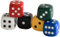 Weible Spiele 05120-6 - Acryl-Würfel, Uni, 20 mm, 6 Stück Blau,gelb,grün,rot,schwarz,weiß