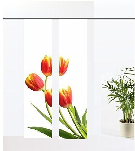gardinen-for-life Flächenvorhang Tulpe, 2er - Serie, Set 2tlg, Jew. Gr.60x260 cm