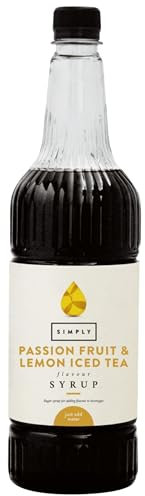 Simply Passion Fruit & Lemon Iced Tea Syrup, Vegan & Gluten Free Beverage Syrup for Cocktails & Mocktails (1 Litre)