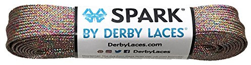 Derby Laces Rainbow Mirage Spark Shoelace for Shoes, Skates, Boots, Roller Derby, Hockey and Ice Skates (96 Inch / 244 cm)
