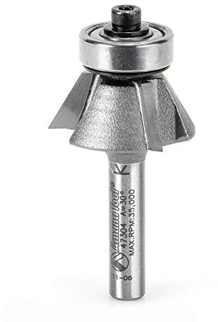 Amana Tool 47304 Laminat-Zierleiste, Hartmetall-bestückt, 30 Grad x 1-3/32 Durchmesser x 7/16 x 1/4 Zoll