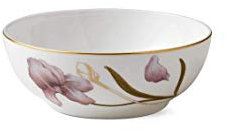 Royal Copenhagen Flora Iris Schüssel aus Fine Bone China in der Farbe Weiß mit Blumenmuster 50cl, Maße: 14cm x 14cm x 5cm, 1017553