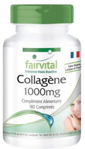 fairvital Kollagen Tabletten, 180 Tabletten, HOCHDOSIERT, mit Vitamin C und L-Ornithin