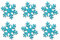 Crystal Rus Blau Glitzer-Schneeflocken zum Aufbügeln | 15 Stk. | 50 mm Schneeflocken Bügelbilder für Textilien | Aufnäher zum Aufbügeln