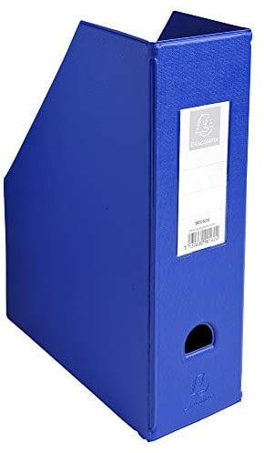 Exacompta 90162E Stehsammler aus stabilem Karton mit Kunststoffbezug für DIN A4 10cm Rückenbreite dunkelblau mit Rückenschild perfekt zur Aufbewahrung von Zeitschriften Katalogen