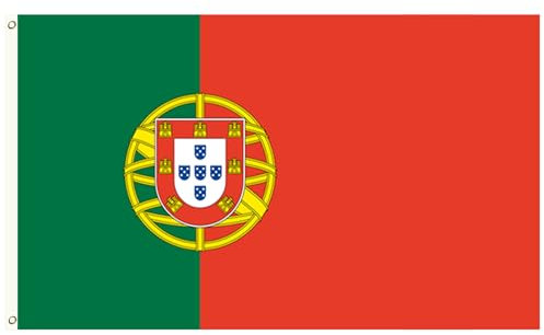 Piersando Fahne Hissflagge Länderflagge Fanartikel Land Flagge mit Metallösen Fussball EM WM Eishockey Handball Basketball Frauen Männer Kinder 2024 Portugal 150cm x 90cm