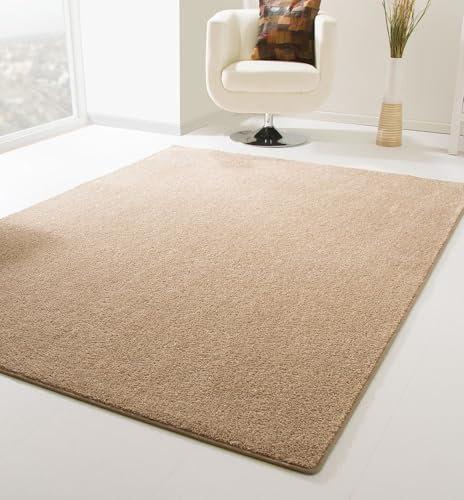 Steffensmeier Kurzflor Teppich Cambridge, Wohnzimmer, Schlafzimmer, in Sand, Größe: 160x230 cm