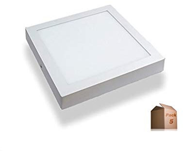 ONSSI LED-Deckenleuchte Quadratisch 22x22 cm, 20W (Pack 5) LED-Panel,Kaltweiß 6000k-6500k Beleuchtung für Wohnzimmer, Esszimmer, Schlafzimmer, Büro, Geschäft, LED