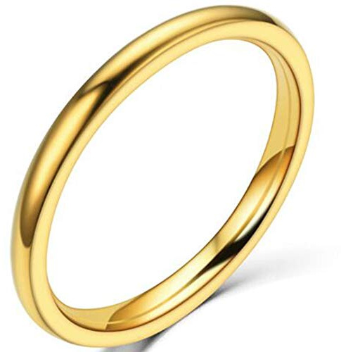 Jude Jewelers 2mm Stainless Stainless Steel Plain Stackable Wedding Band Ring
