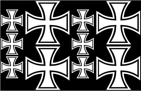 Samunshi® 10x Aufkleber Eisernes Kreuz im Set Bogen26x17cm weiß