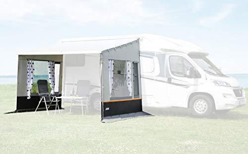 BERGER Seitenwand für Fiamma Markisen, Wohnwagen Vorzelt, Regenschutz und Sonnenschutz | Seitenteil Vordach für Markise - 220-240 cm