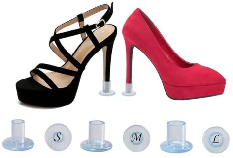 30 Pairs Heel Protectors Transparent High Heel Covers Cap for Grass Gravel Outdoor Wedding 3 Size Stiletto Heel Stoppers Savers for High-Heeled Shoes