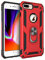 BestST Custodia Compatibile con iPhone 6 Plus/7 Plus/8 Plus Cover,360° Girevole Regolabile Ring Armor Bumper TPU Case Magnetica Supporto Smartphone Silicone Custodie Heavy Duty Antiurto Case,Rosso