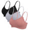 Vertvie Damen 2/3/4er Set Basic Wohlfühl BH Sport BH Spaghettiträger Bralette ohne Bügel Nahtlose Gepolsterte mit Spaghetti Bra Top Low Support Bra(EU XS/Tag S,Schwarz/Hellgrau/Karamell)