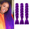 24 Braids Extensions Jumbo Braids Kunsthaar 3 Bündel Synthetik Crochet Hair Flechthaar Afro Box Braiding (Dunkelviolett)