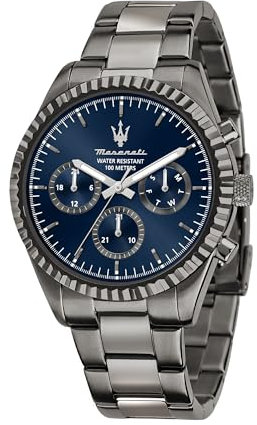 Maserati Herrenuhr, Competizione Kollektion, aus Edelstahl, Grau PVD, mit Edelstahl-Armband - R8853100019