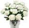 Kisflower 12Pcs Rosen Künstliche Blumen Realistische Einzelstielblumen Seidenrosenstrauß für Hochzeitsfeier Büro Home Decor (Weiß)