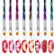 Mwoot 8pcs Pro Pinceaux Ongles Nail Art Brosses et déco d'Ongles Gel Nail Paiting Brush, Peinture Acrylique De Dégradé Ensemble De Pinceaux Gel DIY Pétale De Fleur Dessin Stylo