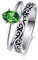 BONLAVIE Vintage Verlobungsring Set Damen 925 Sterling Silber Erstellt Grün Smaragd Ring Set Größe52(16.6)