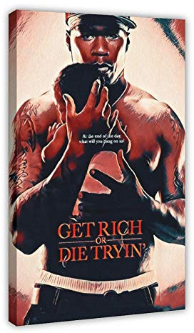 Get Rich Or Die Tryin' Ikonic Classic Movie Poster 1 Leinwand Wandkunst Dekor Gemälde für Wohnzimmer Home Dekoration Rahmen 50 × 75 cm