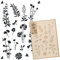 NAKLEO Große Malschablonen 43x64 cm, Wiesenblume Blumen Natur Muster, Wiederverwendbare Kunststoff Wandschablone DIY Handwerk, Holz Möbel Boden Stoff