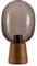 Pauleen 48232 Mystical Gleam Tischleuchte max. 20 Watt Rauchglas, Holz Nachttischlampe im Boho Nature Look aus Glas, Holz E27