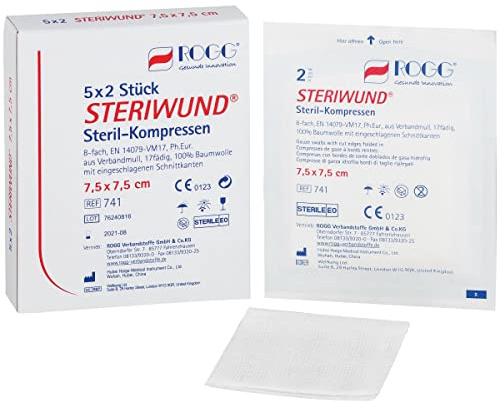 ROGG Steriwund Steril-Kompressen 10x10cm [2 x 25er Pack]