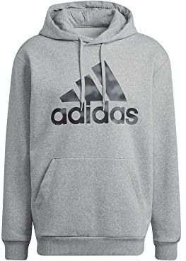 Adidas Mens Hooded Sweat M Camo Hd, Medium Grey Heather, HL6927, S