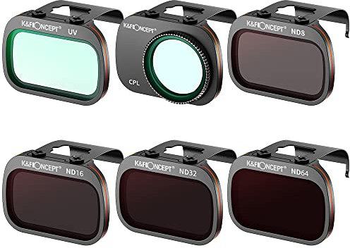 K&F Concept 6-pack Filters Compatible with DJI Mini 4K / Mini 2 SE/Mini SE/Mini 2 / Mavic Mini -UV CPL ND8 ND16 ND32 ND64 Filter Set Optical Glass