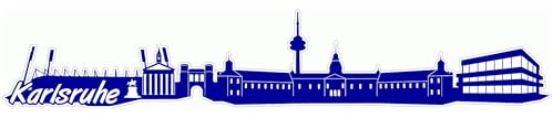 Skyline4u Karlsruhe Skyline Aufkleber Sticker Autoaufkleber City Gedruckt - 20x3,5cm brillantblau