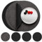 Myir JUN Leather Placemats and Coaster Set of 4, Table Mats Round Waterproof Dual Sided Kitchen Place Mats Coffee Mats Heat Resistant Placemat Non-Slip Washable (set of 4, Black Grey)