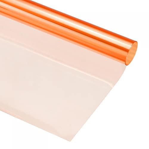 sourcing map Gel-Farbfilterpapier, Polyesterfolie, 40 x 50 cm, orange, 85 C, für Fotostudio, rote Scheinwerfer, 2 Stück