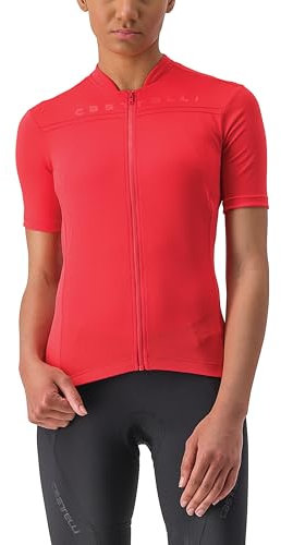 Castelli Damen Anima 4 Trikot, kurzärmelig, mit Reißverschluss, UV-Schutz, Stoff für Rennrad und Gravel Biking l Radfahren, Hibiskus, X-Groß