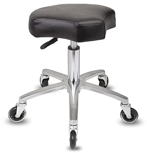Staboos Rollhocker bis 160 kg - Ergonomisch geformter Sitz mit Rollen - Drehhocker (Premium Rollen) Praxishocker höhenverstellbar (50 cm bis 65 cm)
