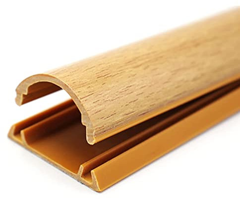 HAIXHX Half Round Cable Conduit Cover, Wood-Effect Cables Management to Hide Wires Self-Adhesive for Wall Mount TV, Ceiling/Corner (Color : Brown, Size : No.2)