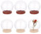 NBEADS 6 mini Cloche de Dôme en Verre de Fleur Éternelle, 24.7mm Dôme Rond en Verre avec Cloche en Verre Transparent avec Base en Bois pour Centres de Table Plantes Roche Spécimen Décor Travaux