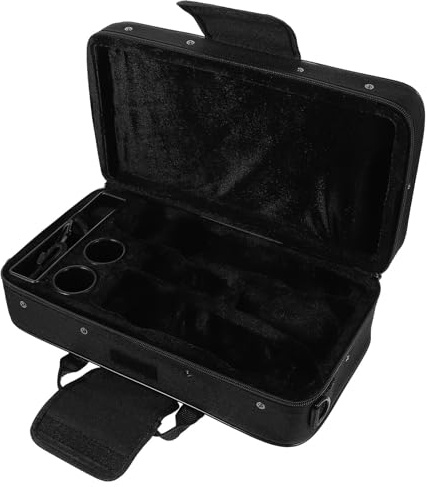 WHAMVOX Box Schwarz Stoff Klarinettenkoffer Flöte Zubehör Koffer Zubehör Musikinstrumentenkoffer Gepolsterter Klarinettenkoffer Klarinette Aufbewahrungstasche Oxford Tuch Gepolstert Musikinstrument
