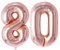 Vthoviwa 40 Zoll/18 Farbens Luftballon Zahlen 80 Rosegolden, Helium Luftballon 80. Geburtstag Foil Ballon, 0123456789,10-19,20-25,30,40,50,60,70,80,90, Folienballon 80 Party Dekoration