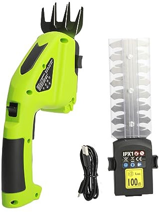 Kripyery Cordless Grass Shear & Shrubbery Trimmer, 2 in 1 Handheld Hedge Trimmer, Electric Hedge Shrubbery Trimmer, 7.2V Electric Grass Trimmer Hedge Shears, Hedge Clipper with Charger(UK Delivery)