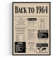 Geschenk zum 61 Geburtstag Mann und Frau – Geburtstagsgeschenk für Männer – Back in 1964 Poster im Design Zeitung aus 1964 – Super Geschenke für Männer und Geschenke für Frauen zum 61. Geburtstag
